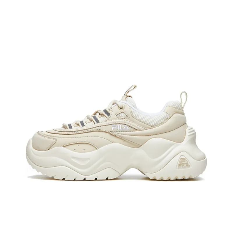 FILA FUSION Ray 1 Pose Ray Anti-Slip And Wear-Resistant Balance Height Increasing Low-Top Chunky Sneakers Women's Beige-0