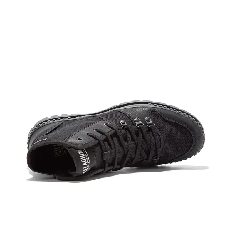 Palladium Pallashock Anti Slip And Wear Resistant Height Increasing High Top Canvas Shoes Unisex Black-2