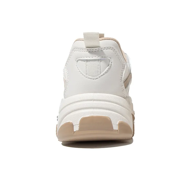 TUOPIN Abrasion Resistant, Lightweight, And Breathable Low Top Chunky Sneakers Women's Beige Brown-28