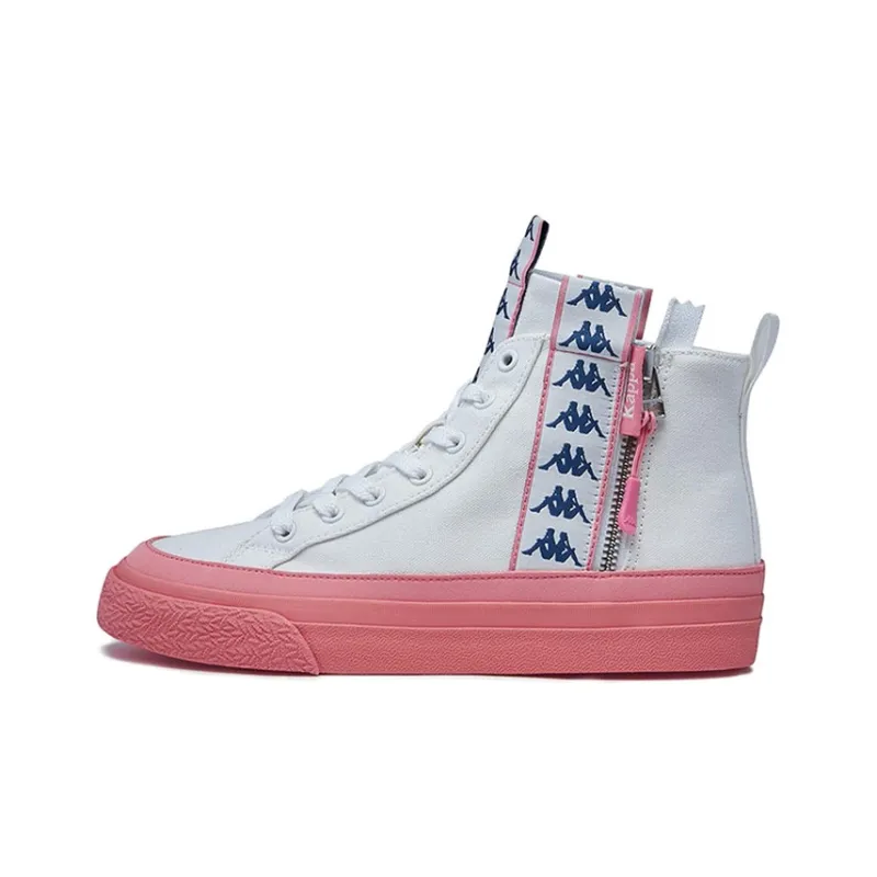 Kappa Coverage High Top Canvas Shoes Women's Korean White-0