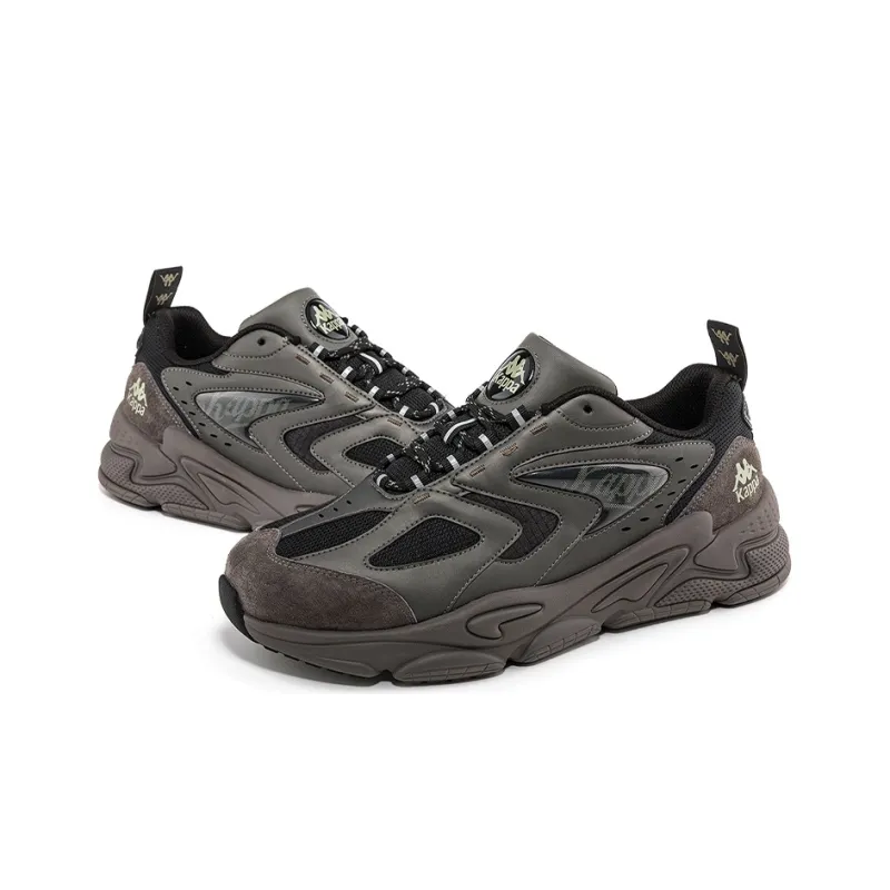 Kappa Cushioning Anti Slip And Wear Resistant Low Top Chunky Sneakers Unisex Gray Black-3