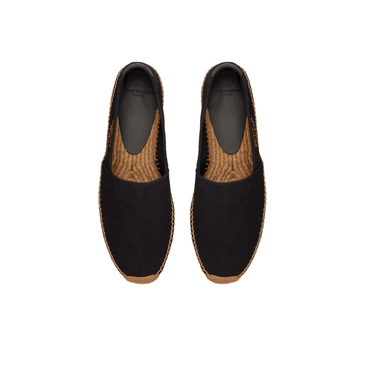 【Saint Laurent】Logo Embroidered Espadrilles Black SAINT LAURENT Logo-embroidered canvas espadrilles | NET-A-PORTER