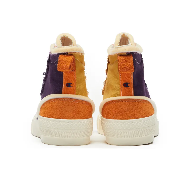 Champion Campus Canvas Shoes Men High Top Purple/Orange-3