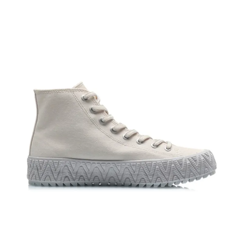 LiNing CF High Top Canvas Shoes Men's Swan White-1