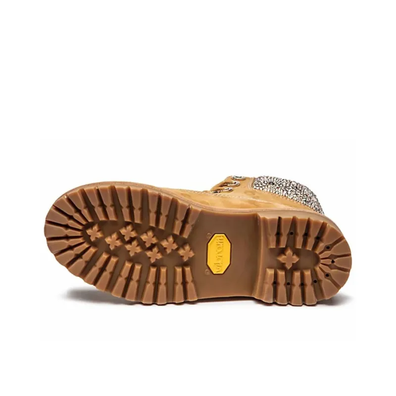 Timberland X Jimmy Choo 6 Inch Crystal Boots 'Wheat Nubuck With Crystals' Women's-3