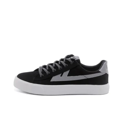 WARRIOR Canvas Shoes Unisex Low-Top Black/Gray