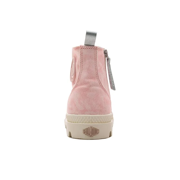 Palladium Pampa Zip Nevada Slip Resistant, Abrasion Resistant, Breathable High Top Canvas Shoes Women's Pink White-2