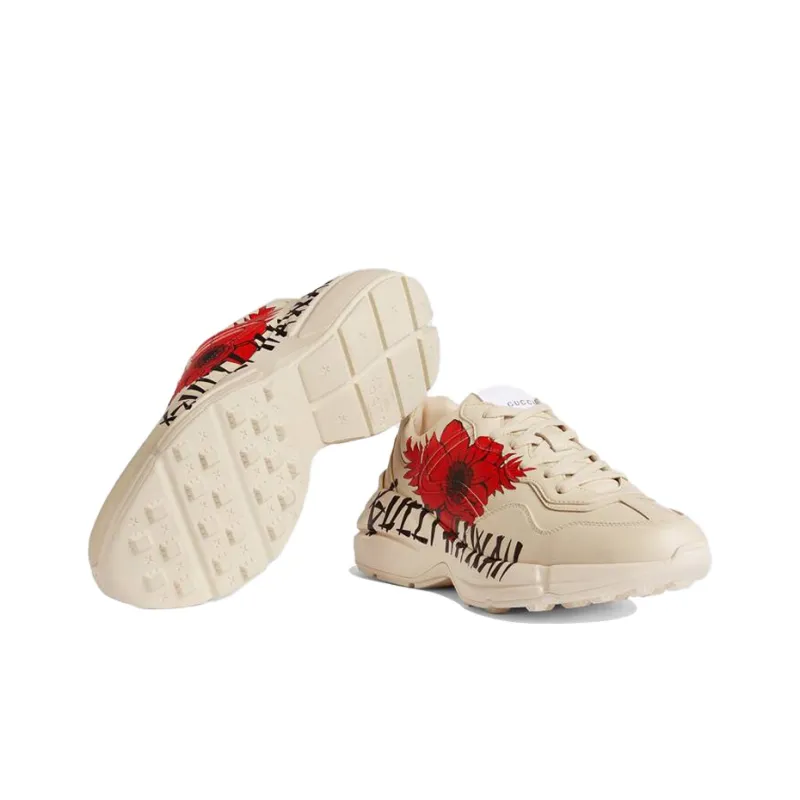 GUCCI Women's Rhyton 'GUCCI Hawaii Poppy Print' Women's-5