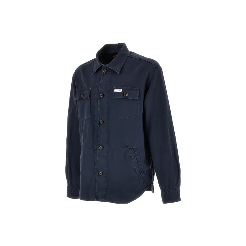 FAY Logo Patch Button Up Shirt Jacket-2