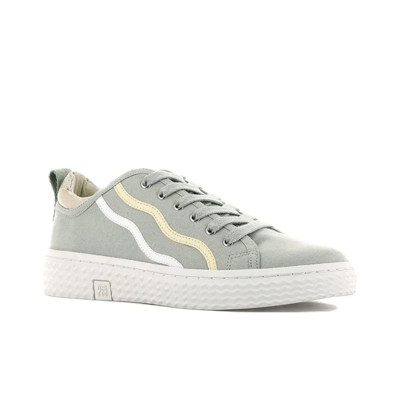 Palladium Tempo 02 CVS Anti Slip And Wear Resistant Breathable Low Top Canvas Shoes Women's Mustard Green-2