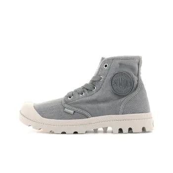 Palladium Pampa Canvas Shoes Women's High Top Gray/White
