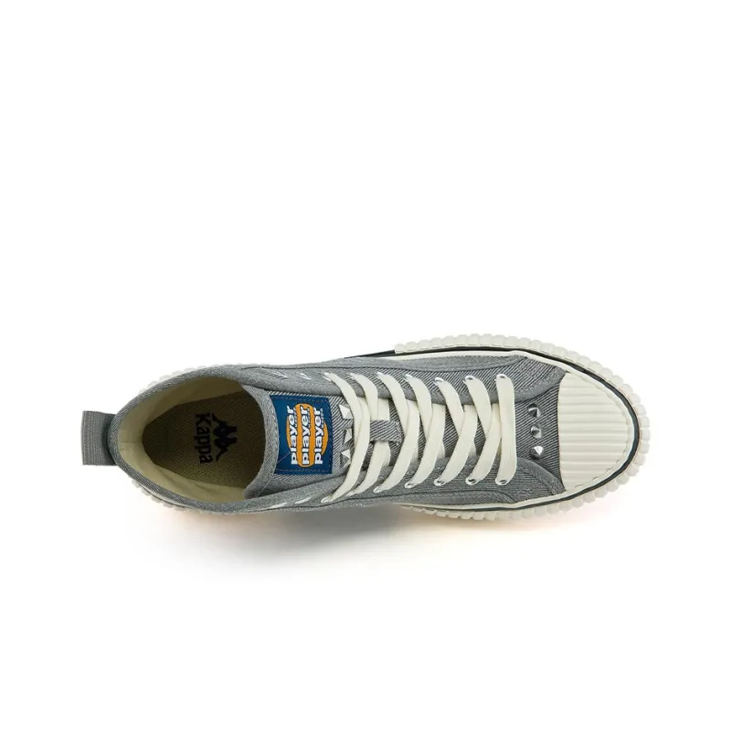 Kappa Artist Collaboration Anti-Slip And Wear-Resistant Lightweight High-Top Canvas Shoes Unisex Denim Gray-3