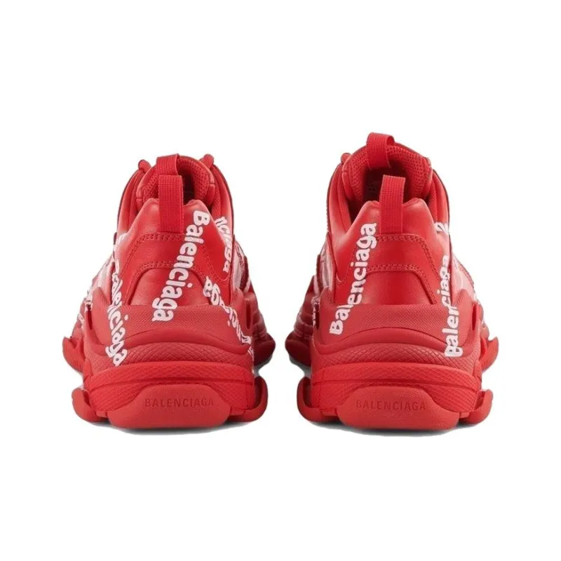 Balenciaga Triple S All Over Tomato Red White-3