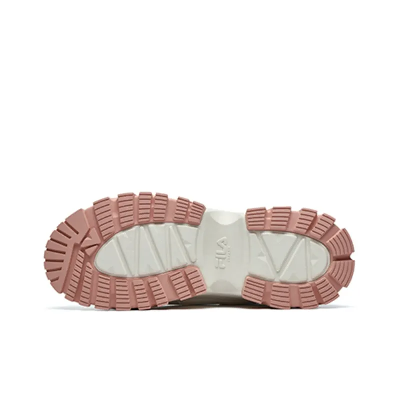 FILA HIKE Cushioning Anti Slip And Wear Resistant Low Top Chunky Sneakers Women's Pink White-4