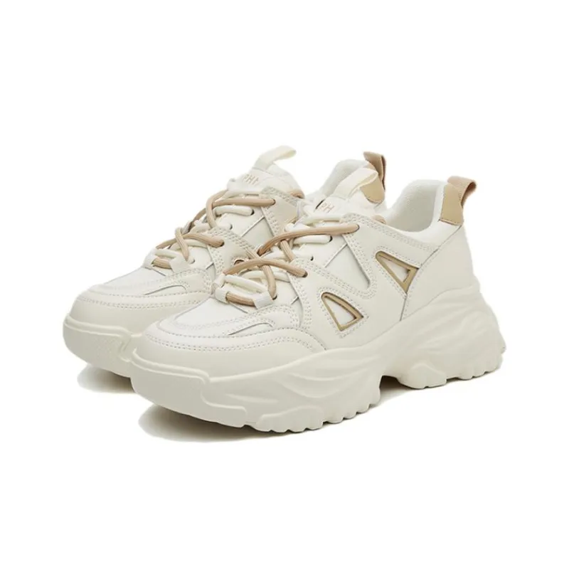 DAPHNE Low Top Chunky Sneakers Women's Milk Tea-2