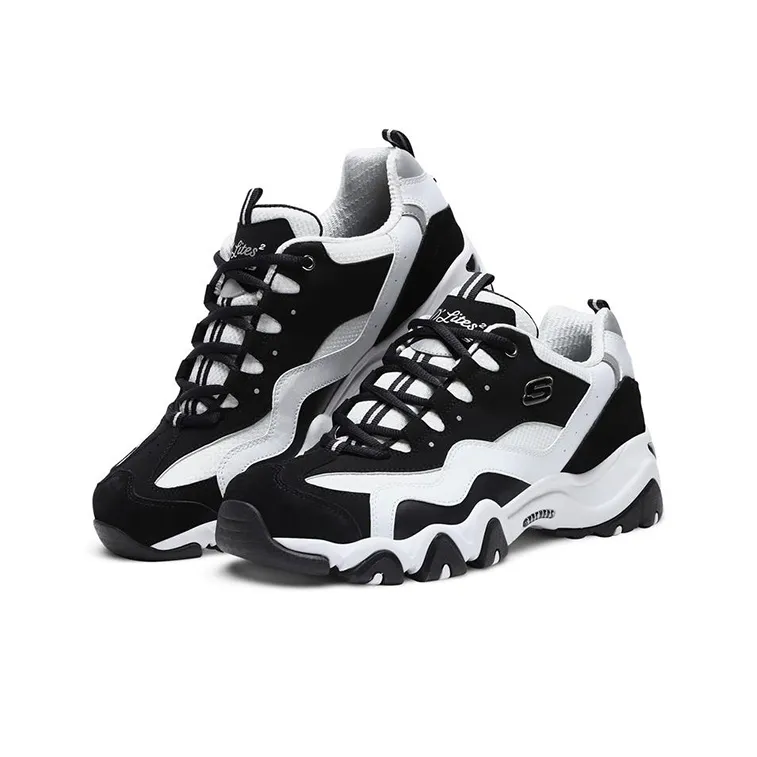 Skechers D'Lites 2.0 Low Sports Shoes Black/White-2
