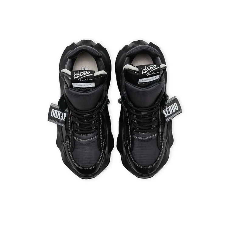 KEDDO Chunky Sneakers Unisex Low Top Black-3