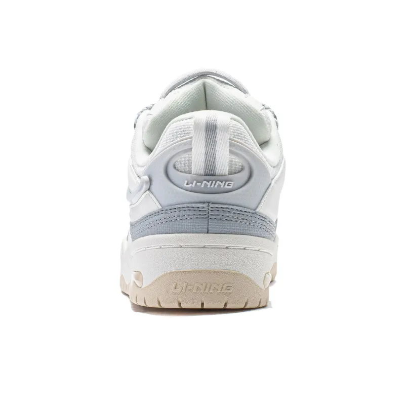 LiNing CF Reputation Abrasion-Resistant Cushioning Low-Top Casual Shoes Men's Mist White-5