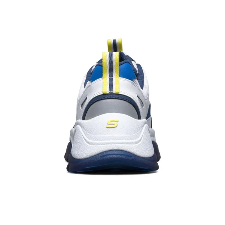 Skechers Kozmiks Cushioned Wear Resistant Breathable Low Top Chunky Sneakers Men's White Blue Yellow-3