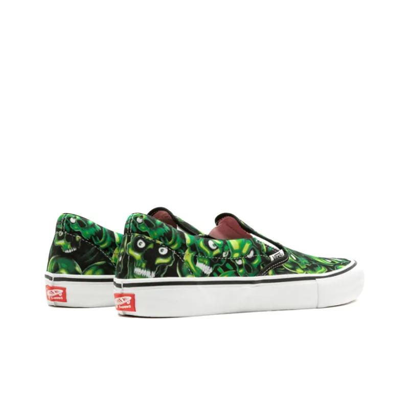 Vans Slip On Supreme Skull Pile Green-3