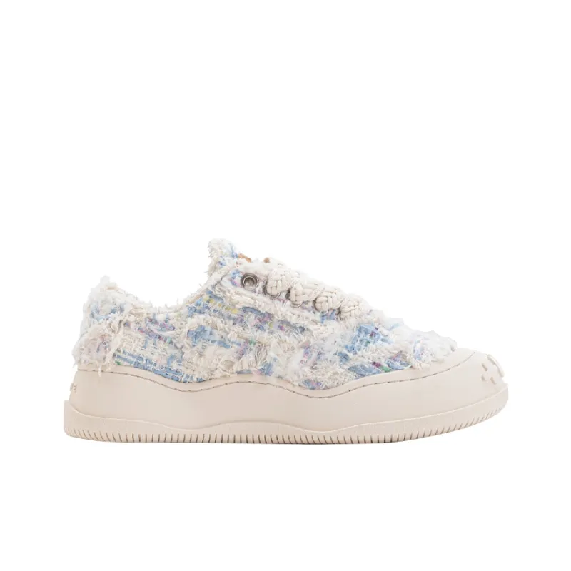 LUCKISLE Step By Step Lotus Lucky Shoes Low-Top Canvas Shoes Unisex Dopamine Blue-1