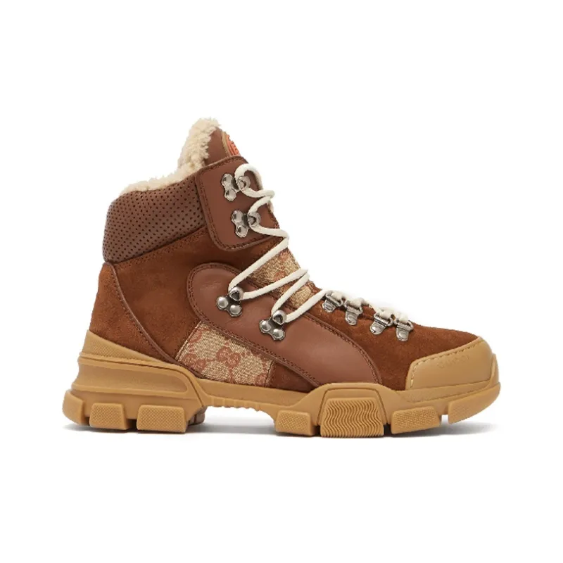 GUCCI Flashtrek Coverage Lightweight Thermal High Top Chunky Sneakers Women's Brown-1
