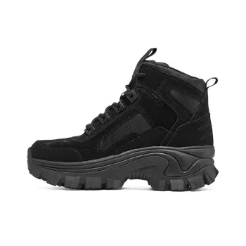 Skechers Street Blo Cushioning Anti Slip And Wear Resistant Height Increasing High Top Chunky Sneakers Women's Black