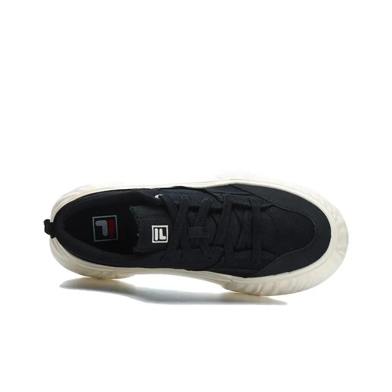FILA Canvas Low NonSlip Durable Shoes 'Black White'-2