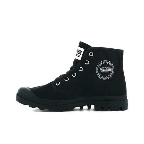 Palladium Pampa Hi Pride Anti-Slip Wear-Resistant High-Top Canvas Shoes Unisex Black