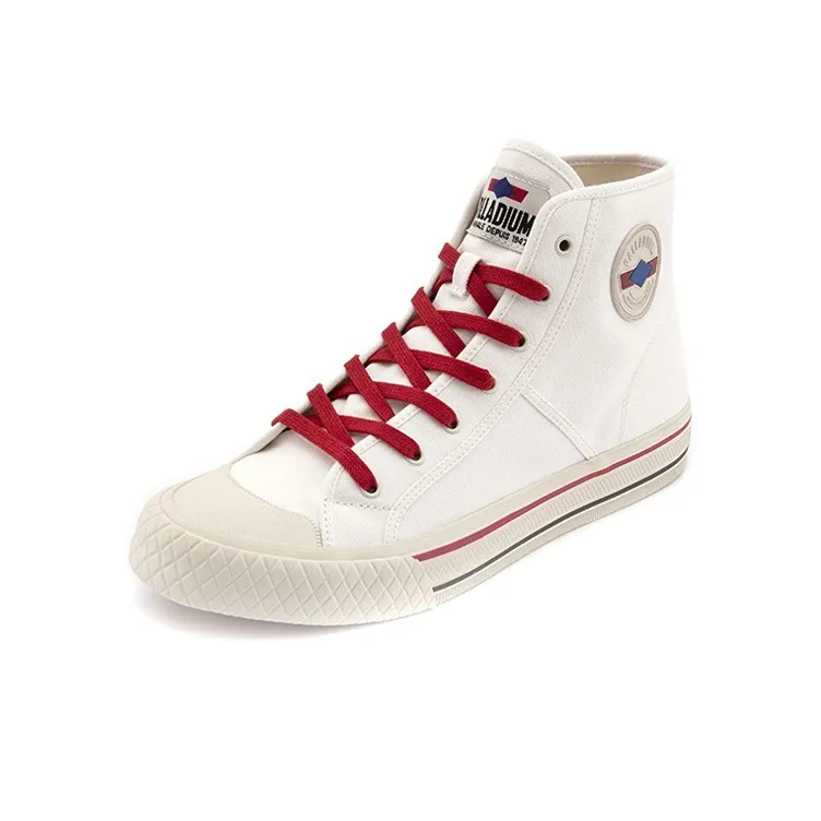 Palladium Palla Louvel Anti Slip And Wear Resistant Breathable High Top Canvas Shoes Unisex Star White-2