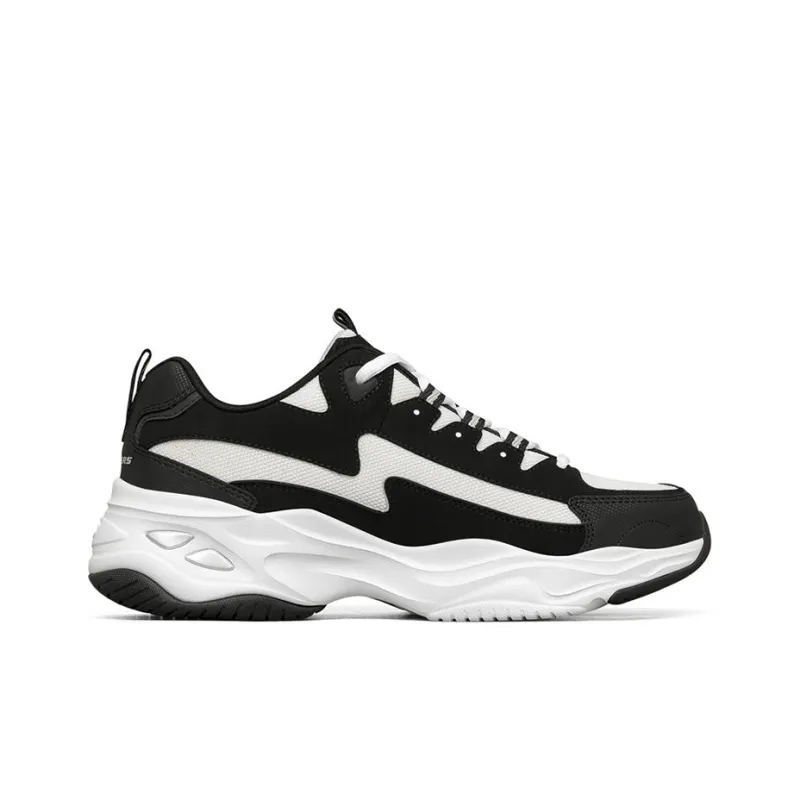 Skechers D'Lites 4.0 Low Chunky Shoes Black/White-1