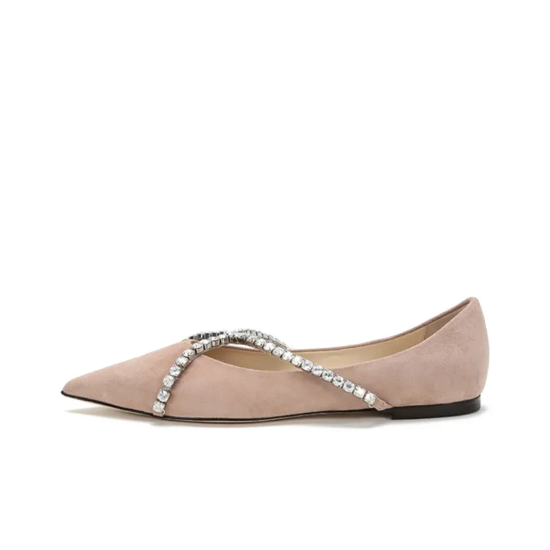 Jimmy Choo Genevi Flat Shoes Women's Pink-0