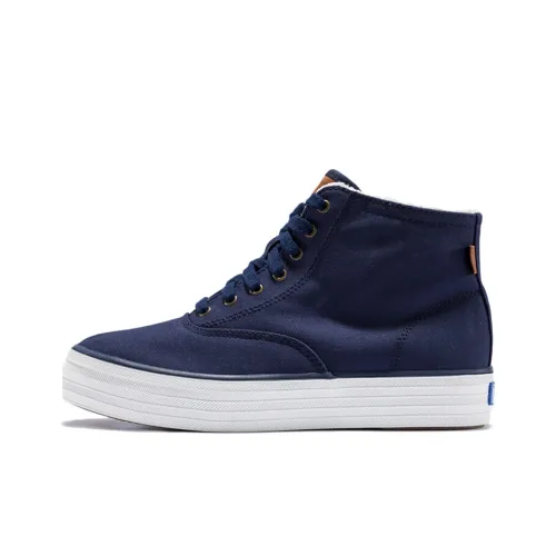 Keds Canvas Shoes Women's High-Top Dark Blue