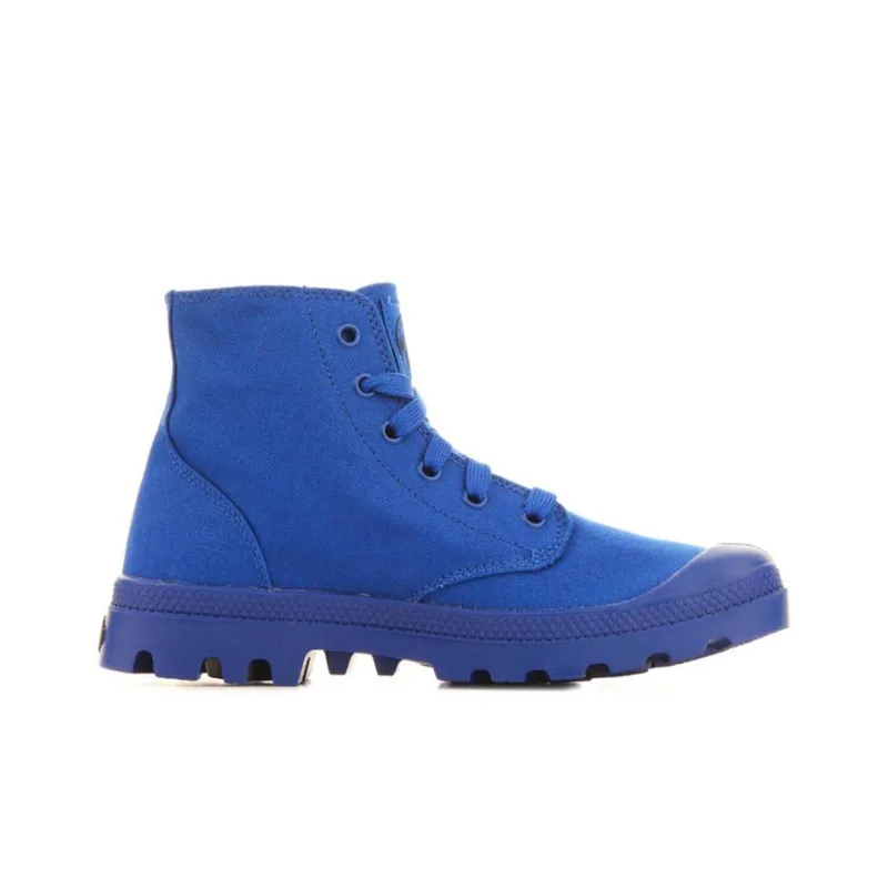Palladium Mono Chrome Anti Slip And Wear Resistant Breathable High Top Canvas Shoes Unisex Dark Blue-1