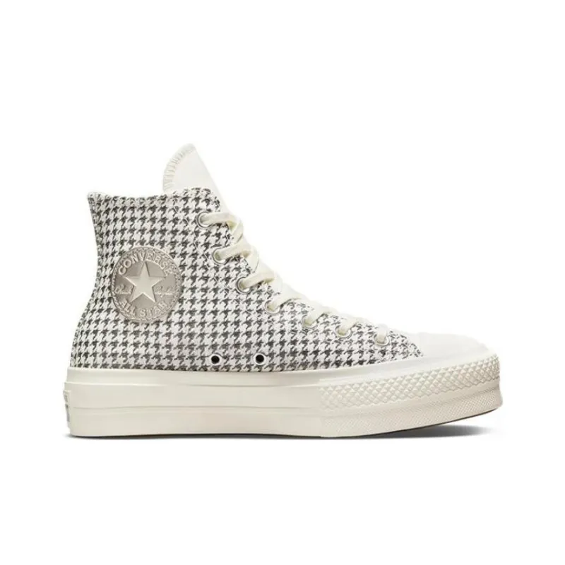 Converse Women's Chuck Taylor All Star Lift Platform High 'Houndstooth Shine Egret Pure Silver' Women's-1