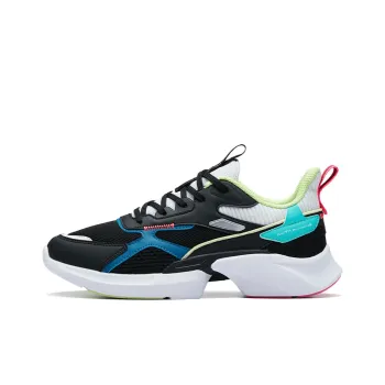 ANTA Chunky Sneakers Women's Low Top Black/Fluorescent Aqua/ANTA White