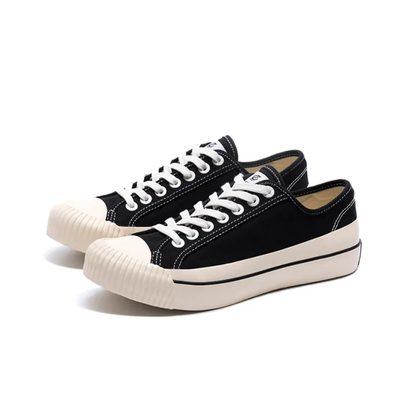 Excelsior Canvas Shoes Unisex Low Top Obsidian Black/White-1
