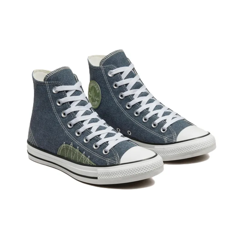 Converse Chuck Taylor All Star Expressive Craft Anti-Slip Wear-Resistant High-Top Canvas Shoes Unisex Marine Blue-2