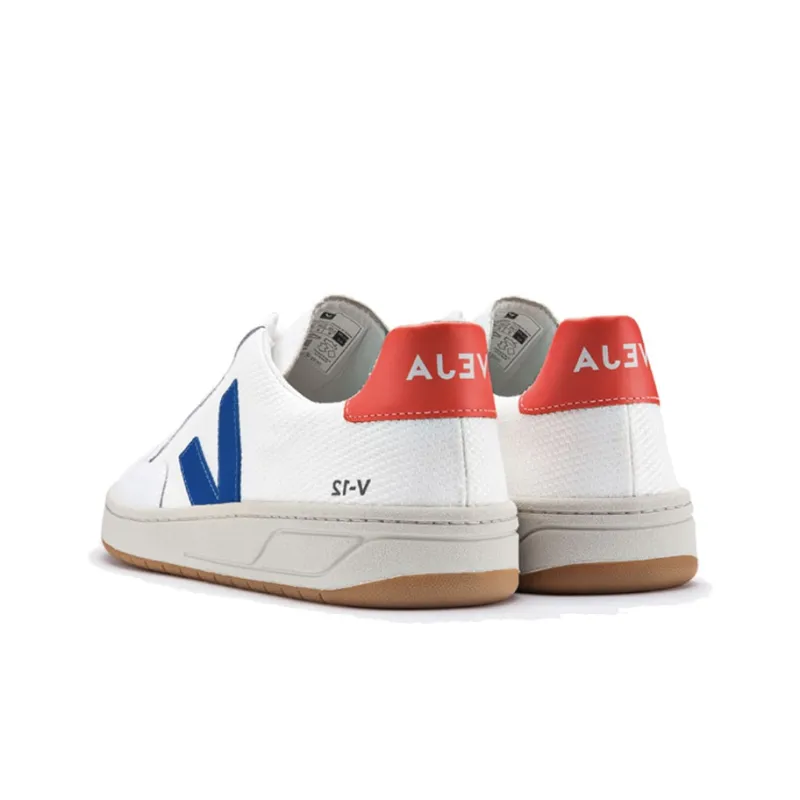 VEJA V 12 Canvas Shoes Unisex Blue Red-3