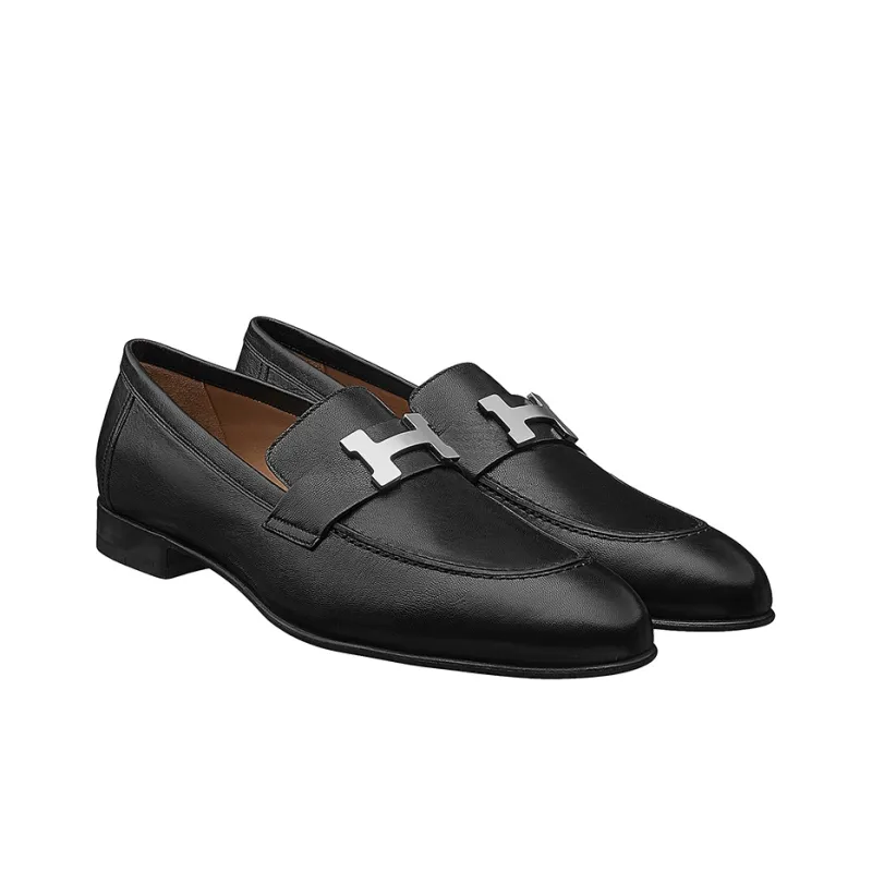 HERMES Paris Casual Single Shoes Women's Black-2