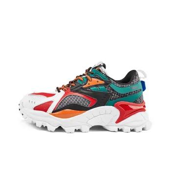 Kappa Cushioning Slip Resistant Balance Low Top Chunky Sneakers Unisex Red Gray