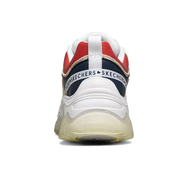 Skechers Street Amp'D Cushioning Anti-Slip And Wear-Resistant Low-Top Chunky Sneakers Women's White Blue Red-3