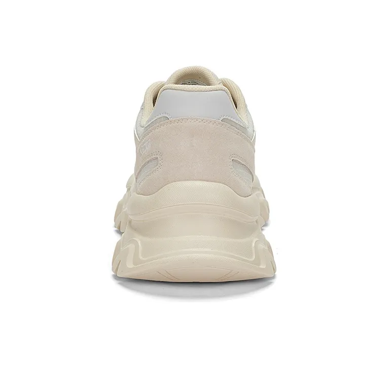 Kappa Anti Slip And Wear Resistant Breathable Low Top Chunky Sneakers Unisex White Gray-4