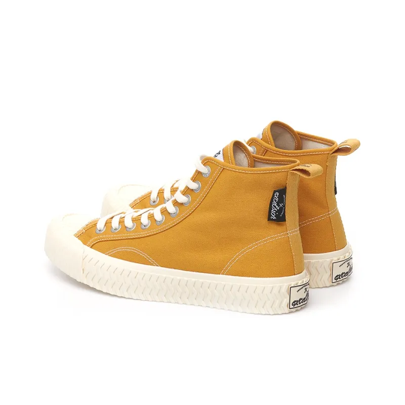 Excelsior Canvas Shoes Unisex High Top Yellow/White-2