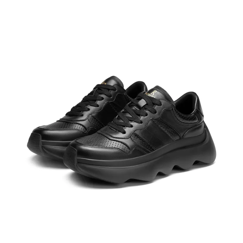 ROBERTA DI CAMERINO Cow Leather Chunky Sneakers Men's Black-2