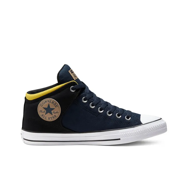 Converse Chuck Taylor All Star Anti-Slip And Wear-Resistant Coverage Mid-Top Canvas Shoes Unisex Blue Black-1