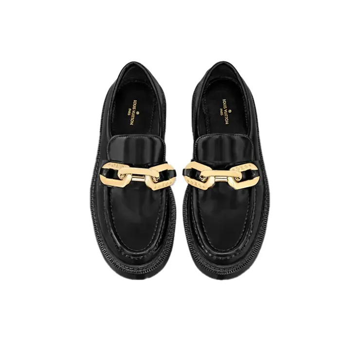 LOUIS VUITTON Academy Platform Loafers 'Black' Women's-2