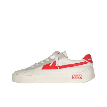 Warrior Divine Power Chinoiserie Collection Classic Small Wingtip Sports Canvas Shoes Unisex White Red