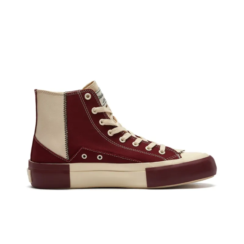 MATNUT FUSION Stitched Patchwork Vintage, Burgundy, Panda, Platform, Canvas Shoes-1