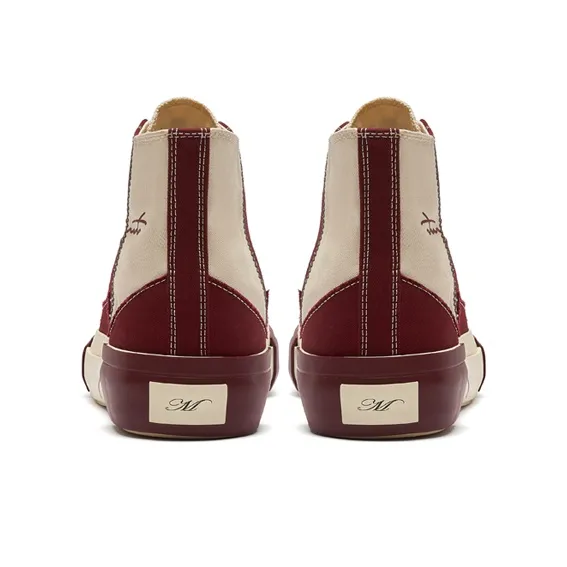 MATNUT FUSION Stitched Patchwork Vintage, Burgundy, Panda, Platform, Canvas Shoes-4